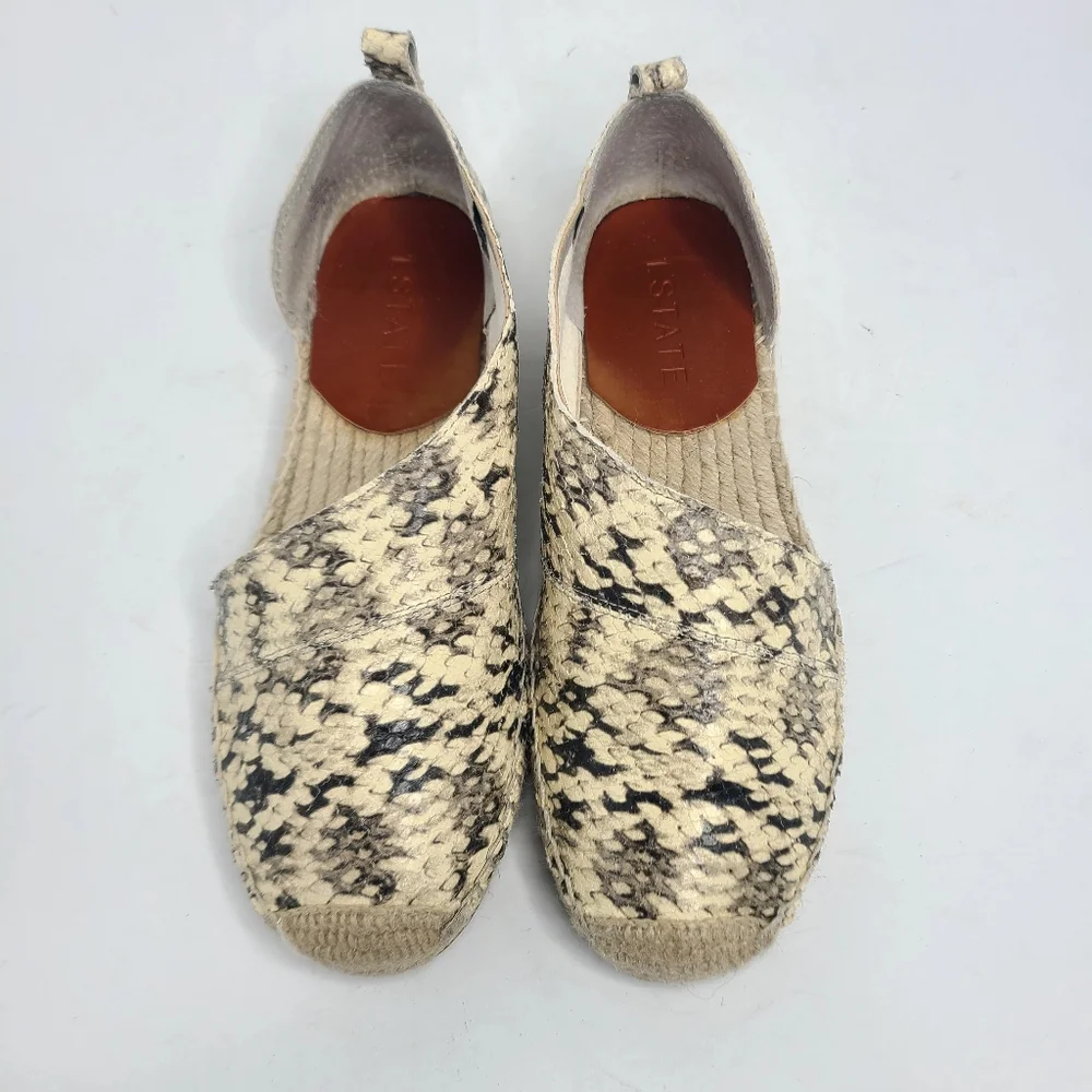 1. State‎ Dela Roccia Snake Embossed D'Orsay Leather Espadrille Size 6.5
